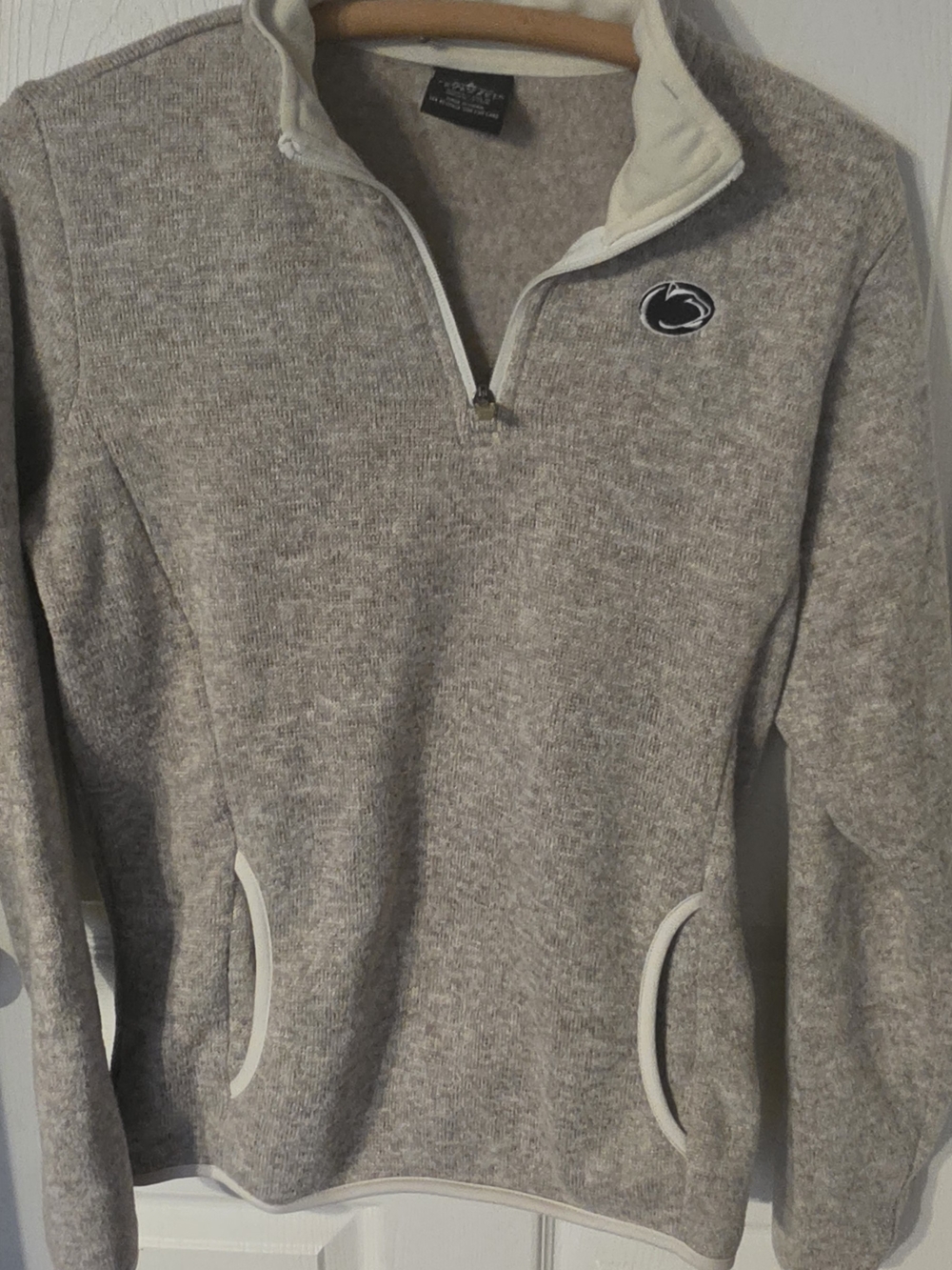 Penn State Embroidered Charles River Women's  Half-Zip Pullover with Cream Trim